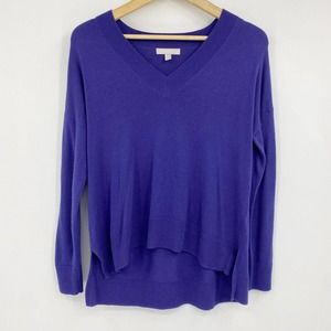 Chelsea 28 Oversize VNeck High Low Soft Sweater Navy Blue Sz XS